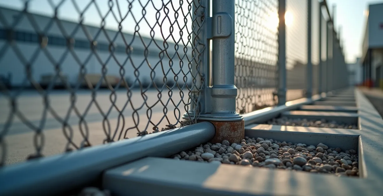 Hochsicherheitszaun mit Unterkriechschutz und Überwachungssystemen nach TAPA FSR